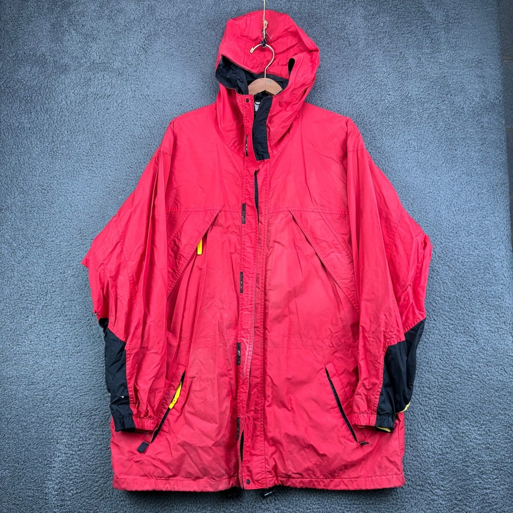Vintage Marlboro Adventure Team Red Hooded Jacket Mens XL Racing‎ Windbreaker
